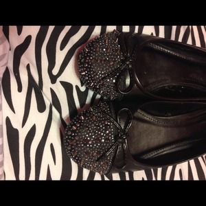 Black flats with studs