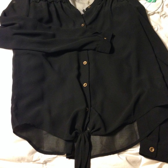 Sheer and lace button up - Picture 3 of 3