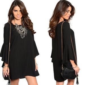 The Perfect LBD! Bell Sleeved Dress