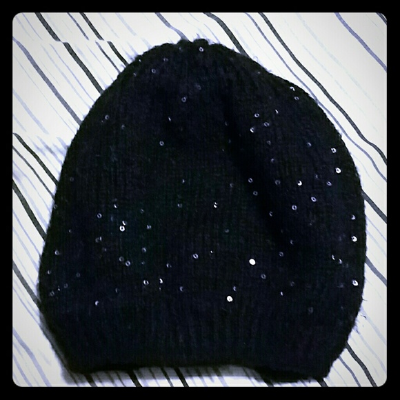 Black Beanie with Sequins