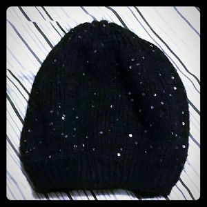 Black Beanie with Sequins