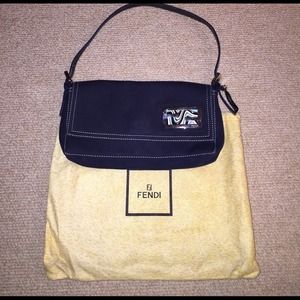 FENDI Navy Stitched resort style Pouchette!