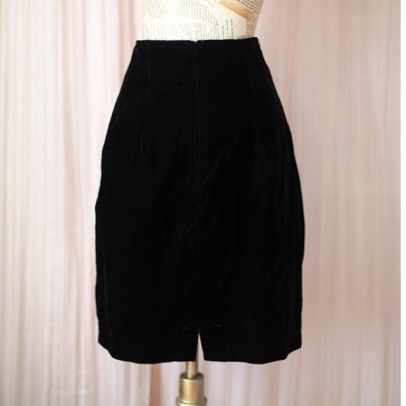 Vintage black velvet skirt