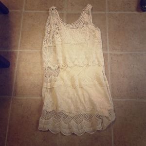 Beige lace dress