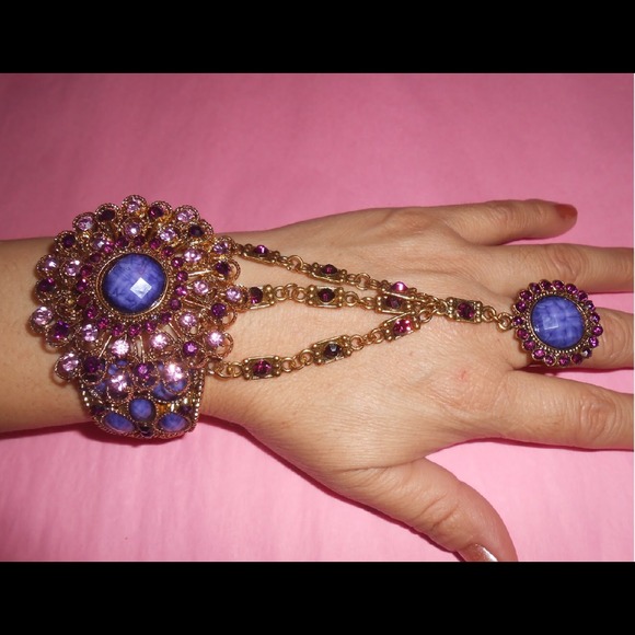 Purple and pink Crystal Fashion Bracelet Finger🎄
