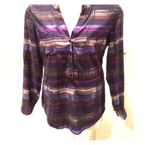 Long sleeve silk blouse