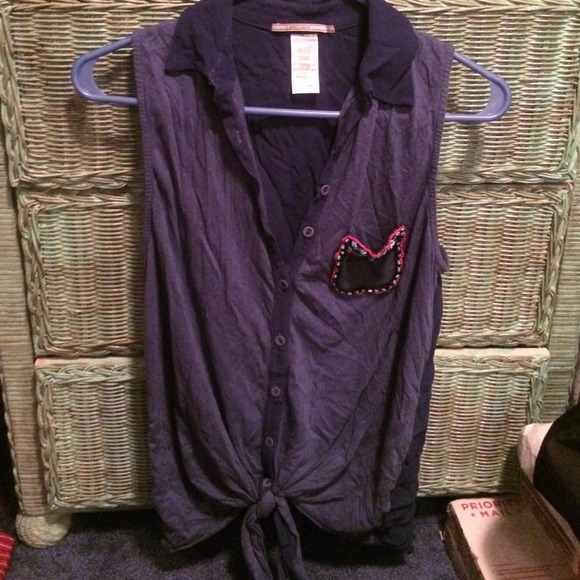 Boutique top worn once, unique beaded detail