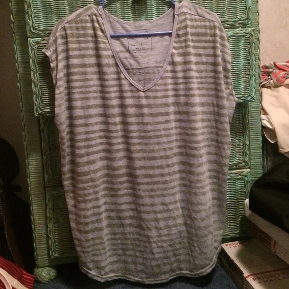 Free people lounge shirt / top olive and baby blue