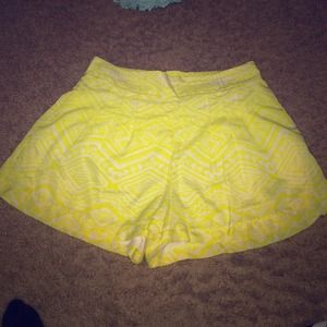 Yellow silky shorts