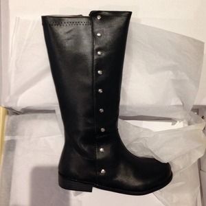 Michael Kors Big Girls Black Studded Boots sz 2
