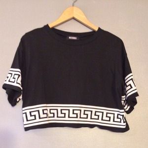 Black and White Crop Top