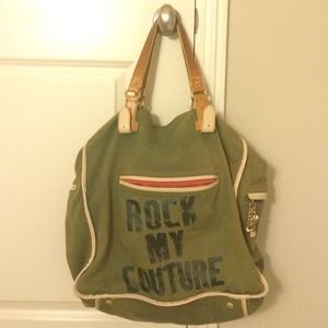 An army green juicy couture tote bag