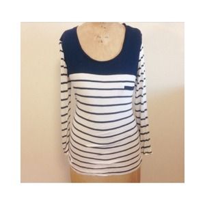 Anthropologie Striped Long Sleeve Top