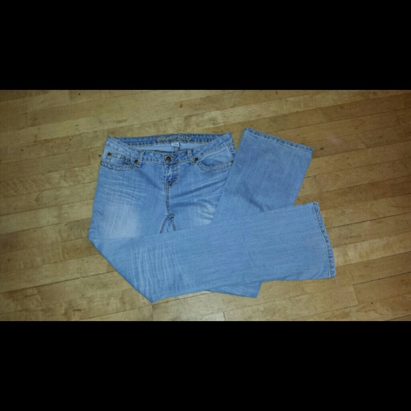 Blue asphalt jeans from wet seal