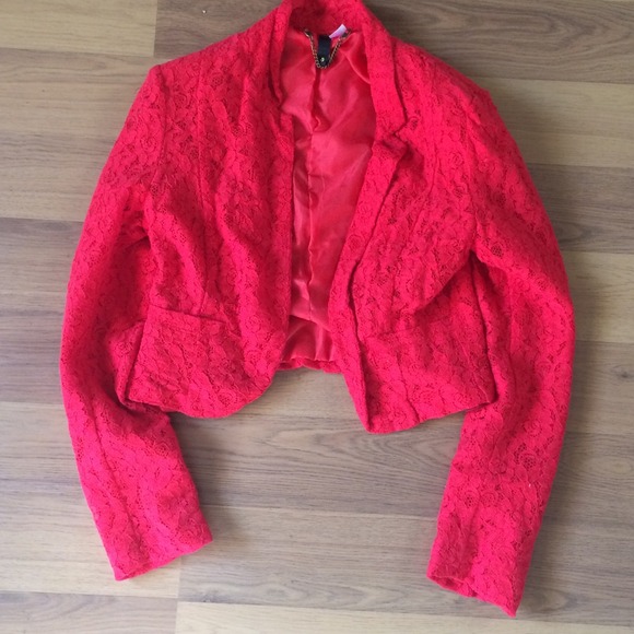 H&M Red Lace Blazer