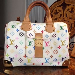 💛💙💚💜❤️💗Authentic LV Murakami White Speedy Bag