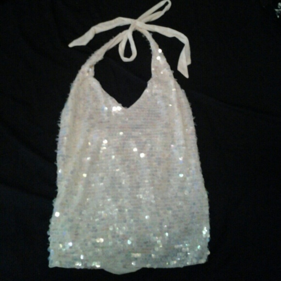 Sequined halter top