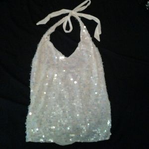 Sequined halter top