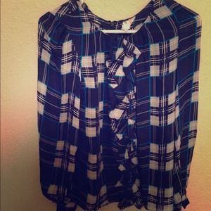Long sleeve plaid blouse