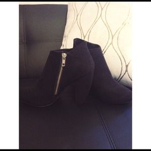Black suede booties