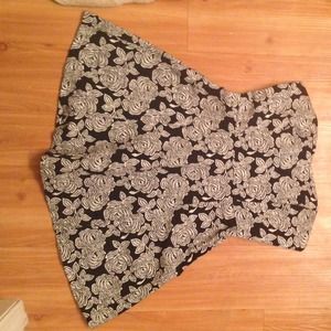 black and grey floral strapless dress