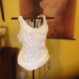 White lacy tank