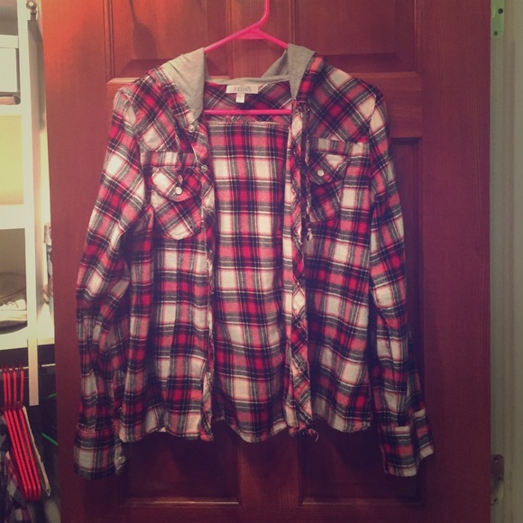 Delia's large hooded flannel