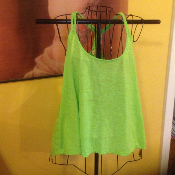 Hi-lo neon green tank