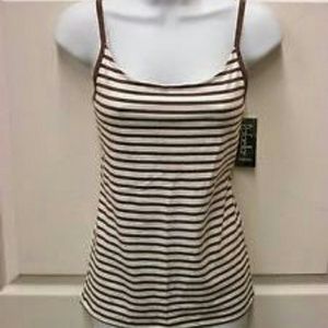 Final! Rafaela White & Brown Tank Cami