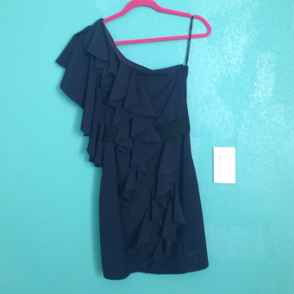 Navy blue shoulder dress