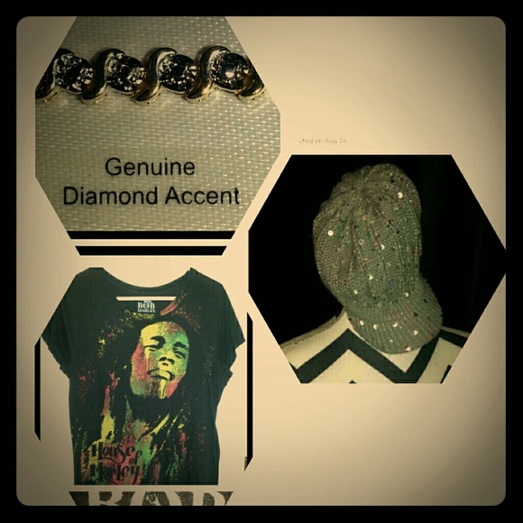 Bob Marley, knitted hat & tennis braclet BUNDLE