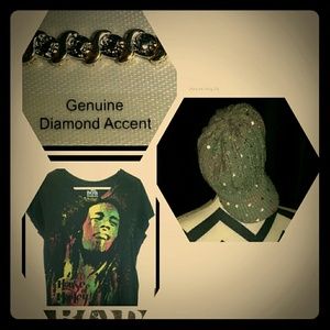 Bob Marley, knitted hat & tennis braclet BUNDLE