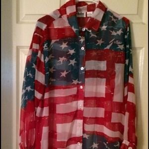 Sheer American Flag Shirt