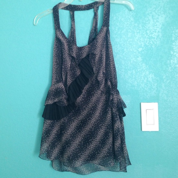 Dark gray and black floral top
