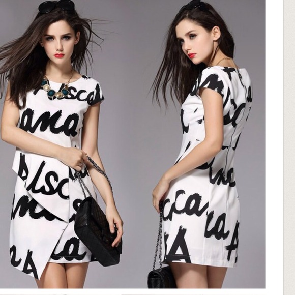 Dresses & Skirts - 1 wk sale was $35 Chic Asymmetrical Letters Dress