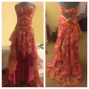 Pink and Yellow Formal Dress