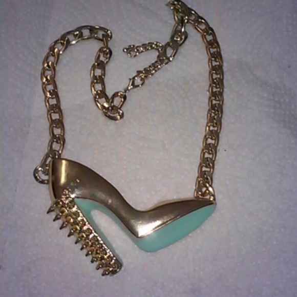 Tiffany Green Bottom Shoe Chunky Necklace