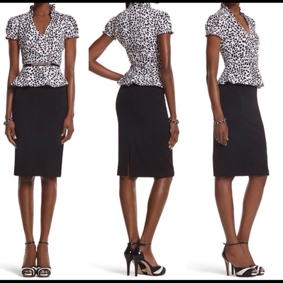Peplum Two-Fer Dress