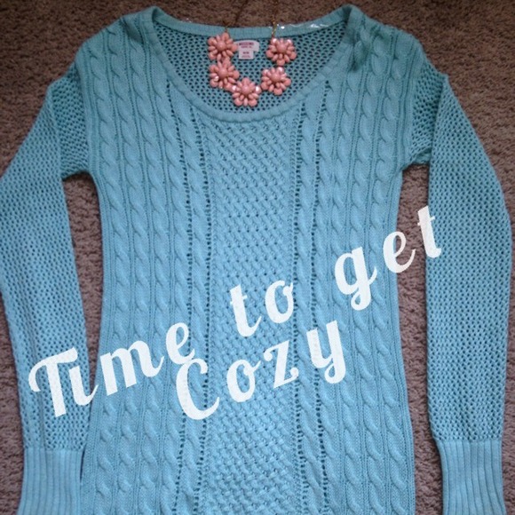 Light blue long sleeve sweaters