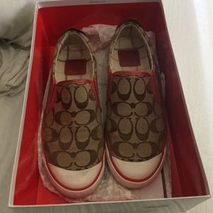 Authentic coach slip on sneakers