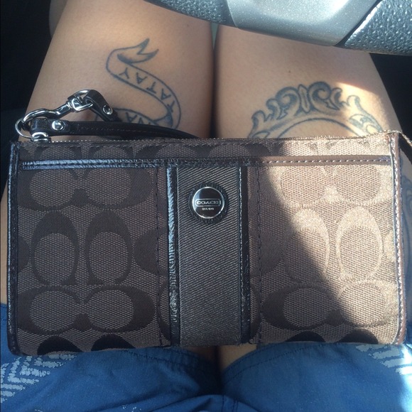 REDUCED Brown coach wristlet