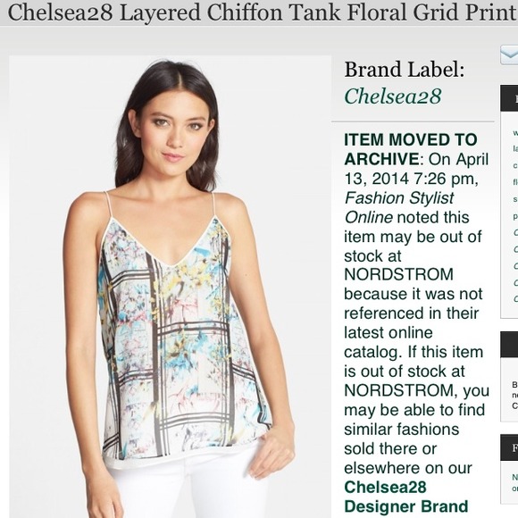 Chelsea28 Tops - Chelsea 28 floral grid tank