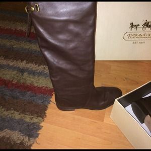 💯Authentic Used Coach Brown Leather high boots