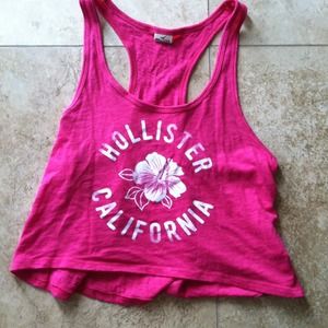 Pink hollister crop top