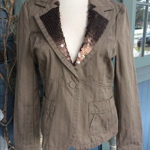 DKNY Sequin Chocolate Blazer