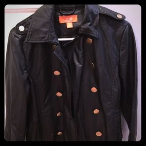 Edgy Joe Fresh Black Faux Leather Moto  Jacket