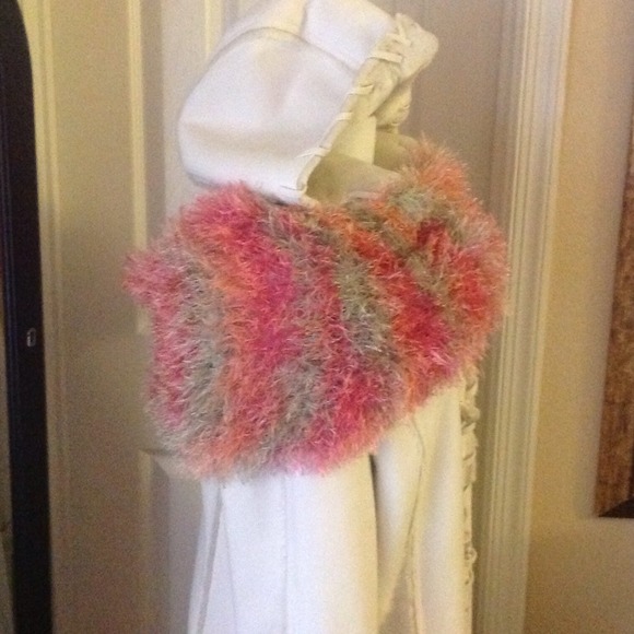 White Faux Leather a Fur lined Coat - Picture 2 of 4