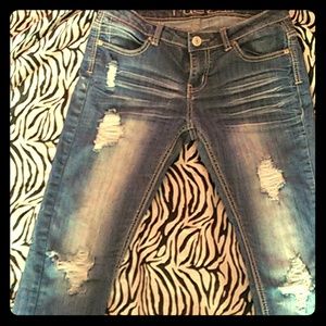 Rue21 ripped capri's.