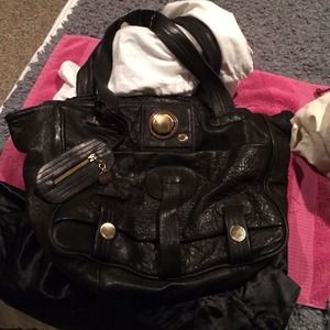 Beautiful black soft leather Gustto large bag