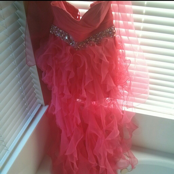 Strapless Pink Prom Dress